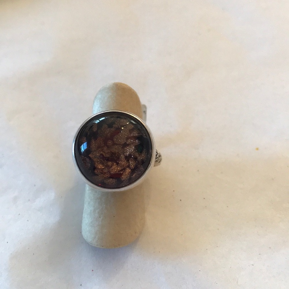 Recycled Antique Button Ring